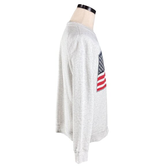 Vintage 90s Home Team Advantage USA Flag Sweatshirt Medium Gray Crewneck - Picture 4 of 9